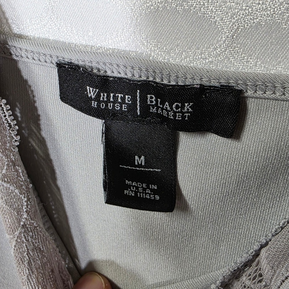 White House Black Market Lace Trim Camisoles Lot of 2 Black Grey Medium - Picture 9 of 10